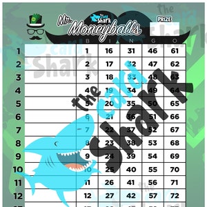Mr. Moneyballs Bingo-Spielkarte (gerade, gemischt und leer)