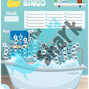 Cartão de jogo Bubble Bath Bingo (direto, misto e em branco)