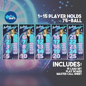 Lucky Lucy's 5-Card Stud - Jeu de cartes de bingo pour 15 joueurs actif