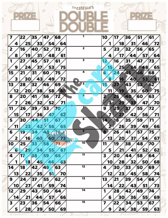 Double Double Double Action Bingo Game Card Etsy