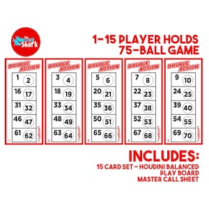 Rode dubbele actie: bingokaartspel voor 15 spelers
