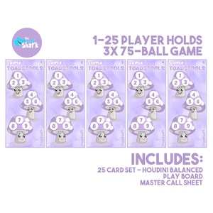 Triple Toadstools - 25 Spieler Triple Hold Bingo Kartenspiel