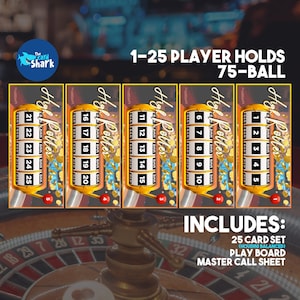 High Roller Holds - Jogo de cartas de bingo para 25 jogadores