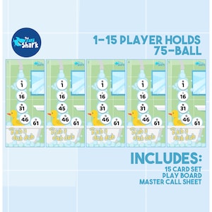 Rub A Dub Dub - Jogo de cartas de bingo para 15 jogadores