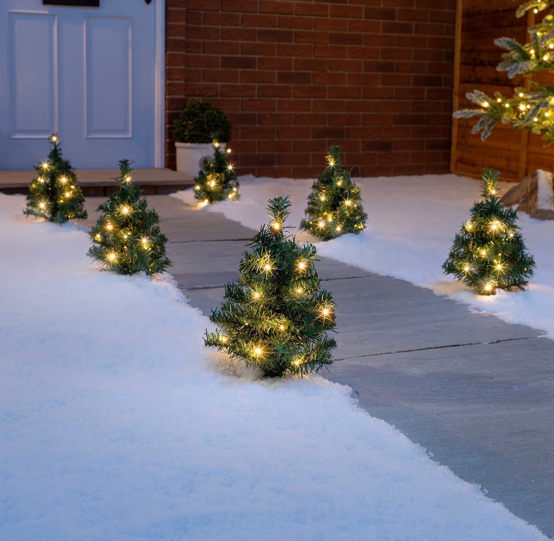 Christmas tree path lights outdoor garden decorations 90 etsy uk