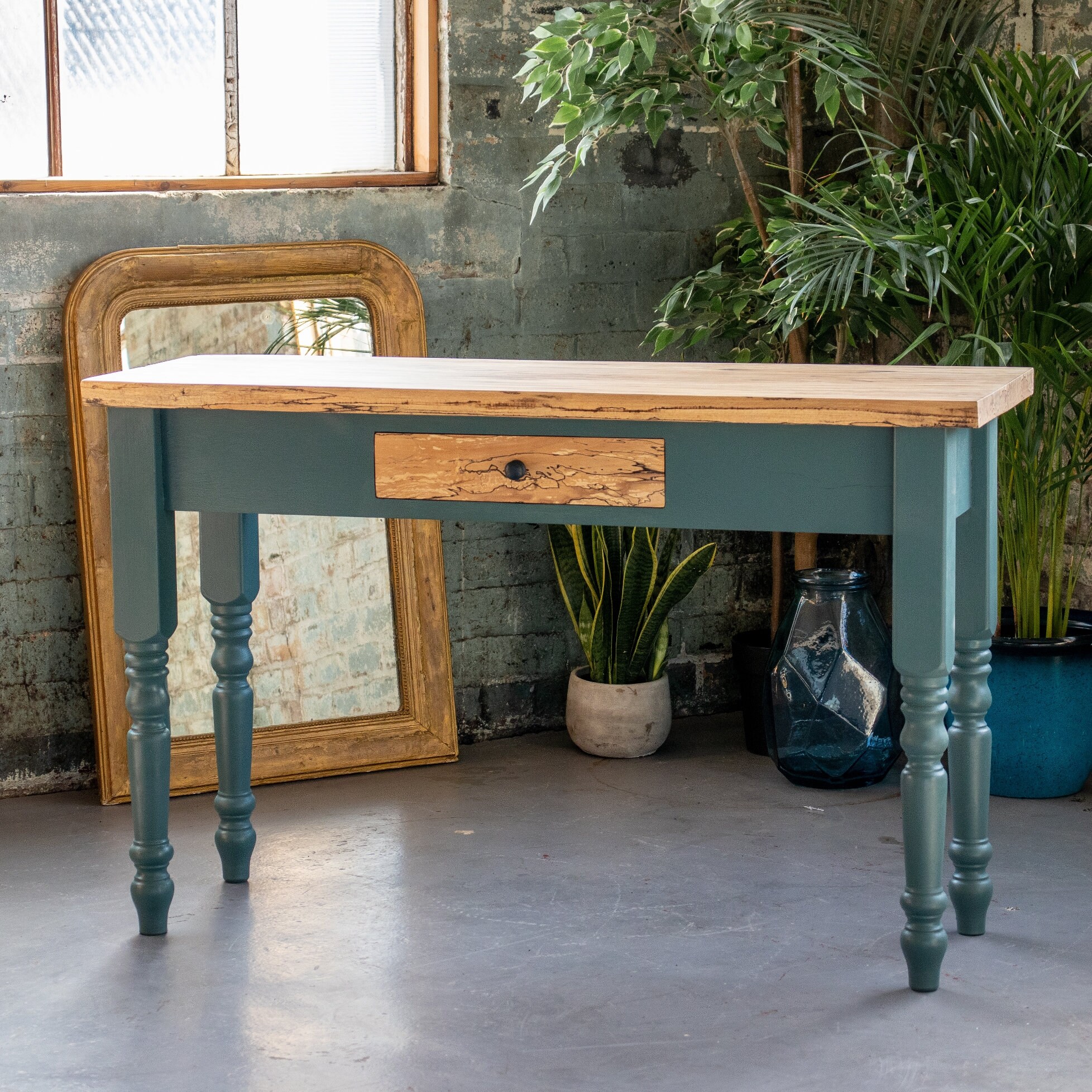 Luxury Modern Desk Console Table Hall Table Bespoke Desk Spalted Beech ...