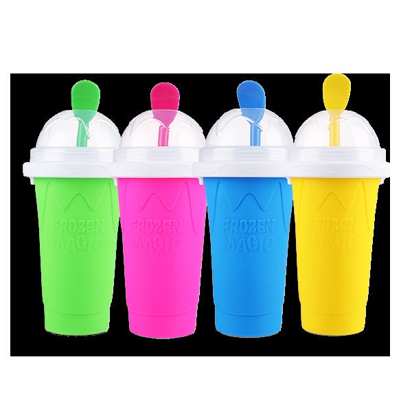 2PC Slushy Maker Cup Magic Quick Frozen Smoothies Cup MilkShake Maker  Cooling Cup Home DIY Juice Ice Cream Kids Birthday Gifts