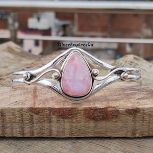 Superb Pink moonstone Bangle, Women Bangle, 925 Sterling Silver Bangle, Handmade Bangle, Bezel Bangle, Gemstone Bangle, Anniversary Bangle's