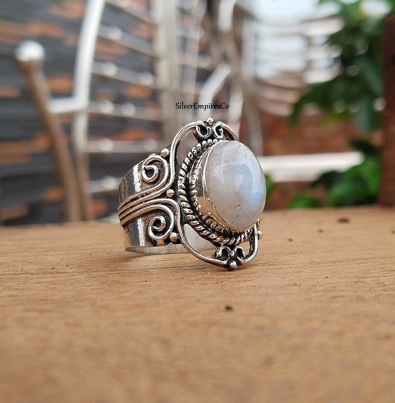 Moon stone Moonstone ring グレームーンストーン リング グレームーン