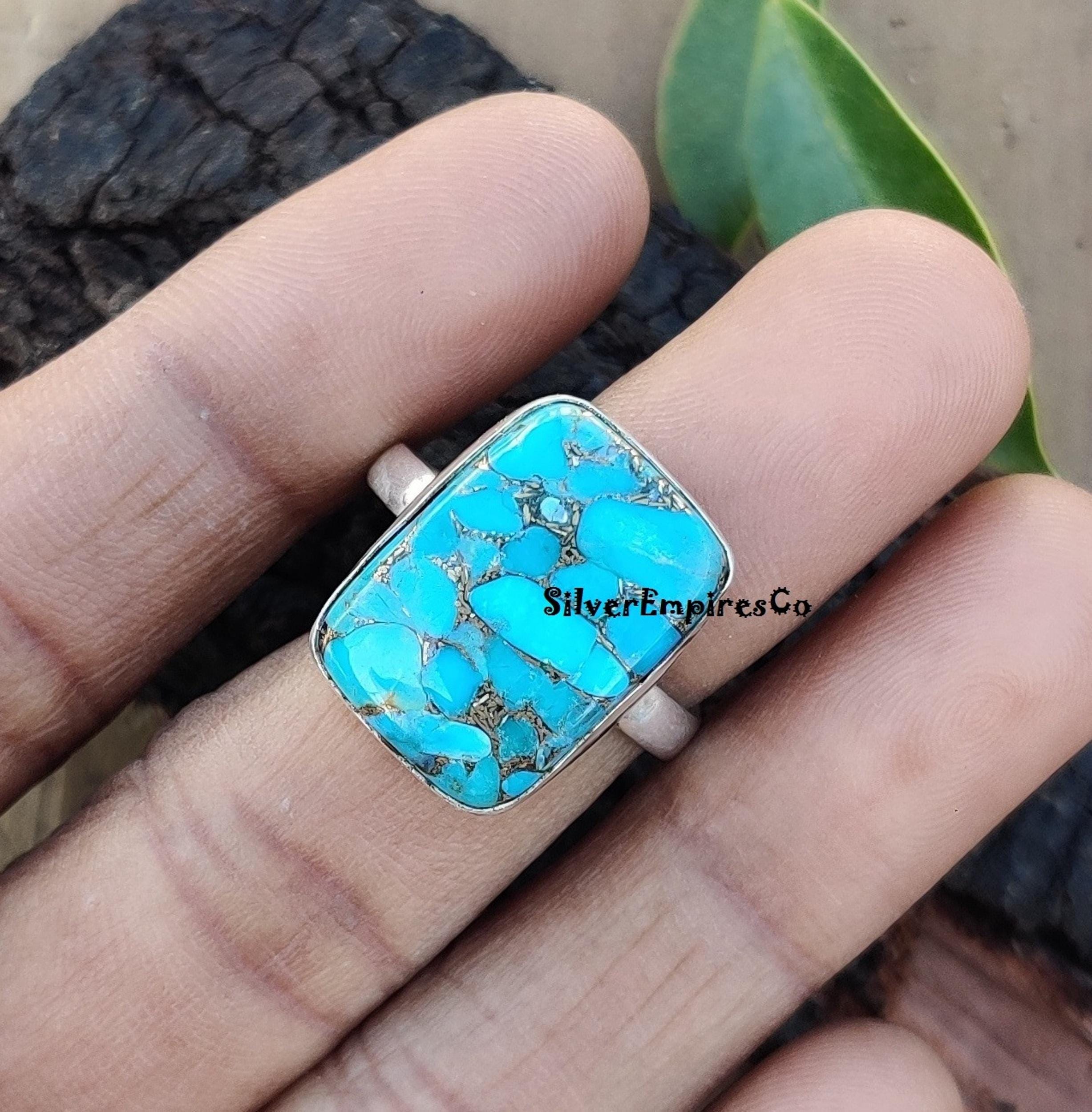Copper Turquoise Ring* Copper Turquoise Handmade Sterling Silver