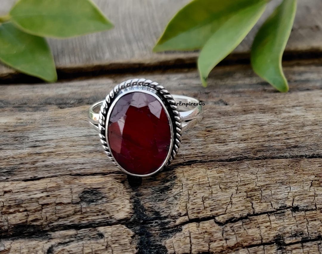 Amazing Ruby Gemstone Ring, 925 Sterling Silver, Handmade Jewelry ...