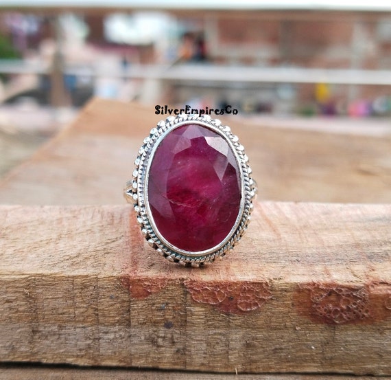Natural Ruby Ring, 925 Sterling Silver Ring, Gemstone Ring, Handmade Ring Gift, Quality Ring, Beautiful Silver Jewelry Ring, Amazing Ring's.