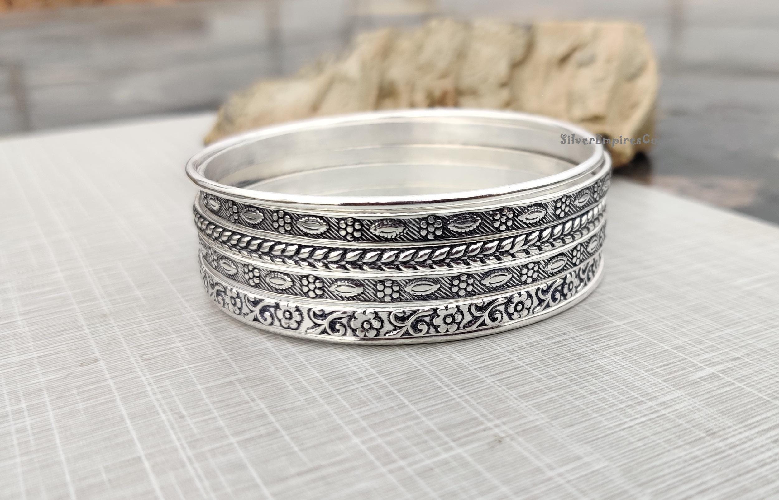 Silver Bangle 925 Sterling Silver Bangle 6 Set of Bangles Bangle