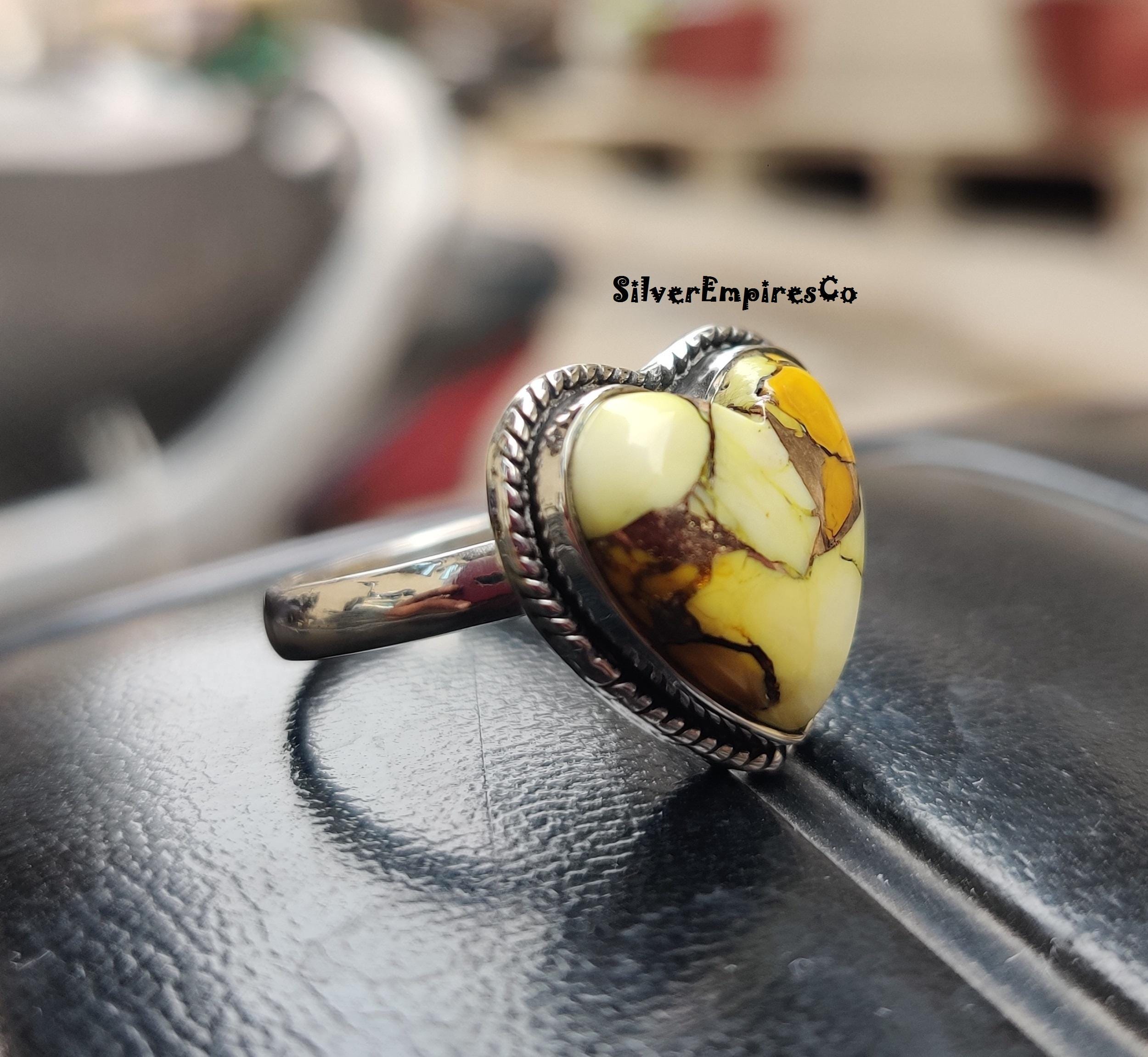 Honey Dahlia Turquoise Ring, With 925 Sterling Silver, Heart Shape