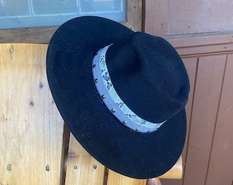 Black Western Wide Brim Cowboy Hat | Studded Band
