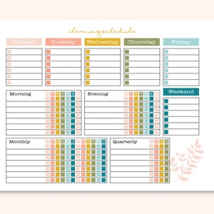 EDITABLE Cleaning Planner| Cleaning Checklist| Cleaning Schedule|Weekly House Chores| Adhd Clean Home| Monthly | Household Planner Printable