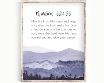 Numbers 6:24-26 May the Lord Bless You and Keep You Scripture Art Bible ...