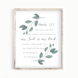 Psalm 18:2 Printable Bible Verse Wall Art - The Lord is my rock - Modern Christian Art - P012