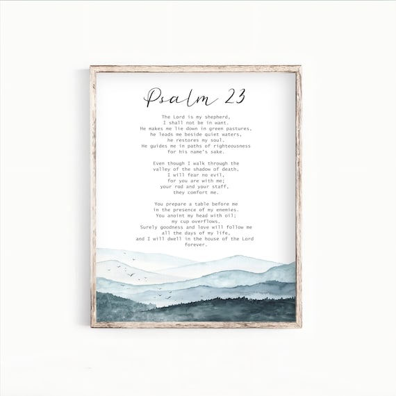 Psalm 23 Print The Lord Is My Shepherd Bible Verse Wall