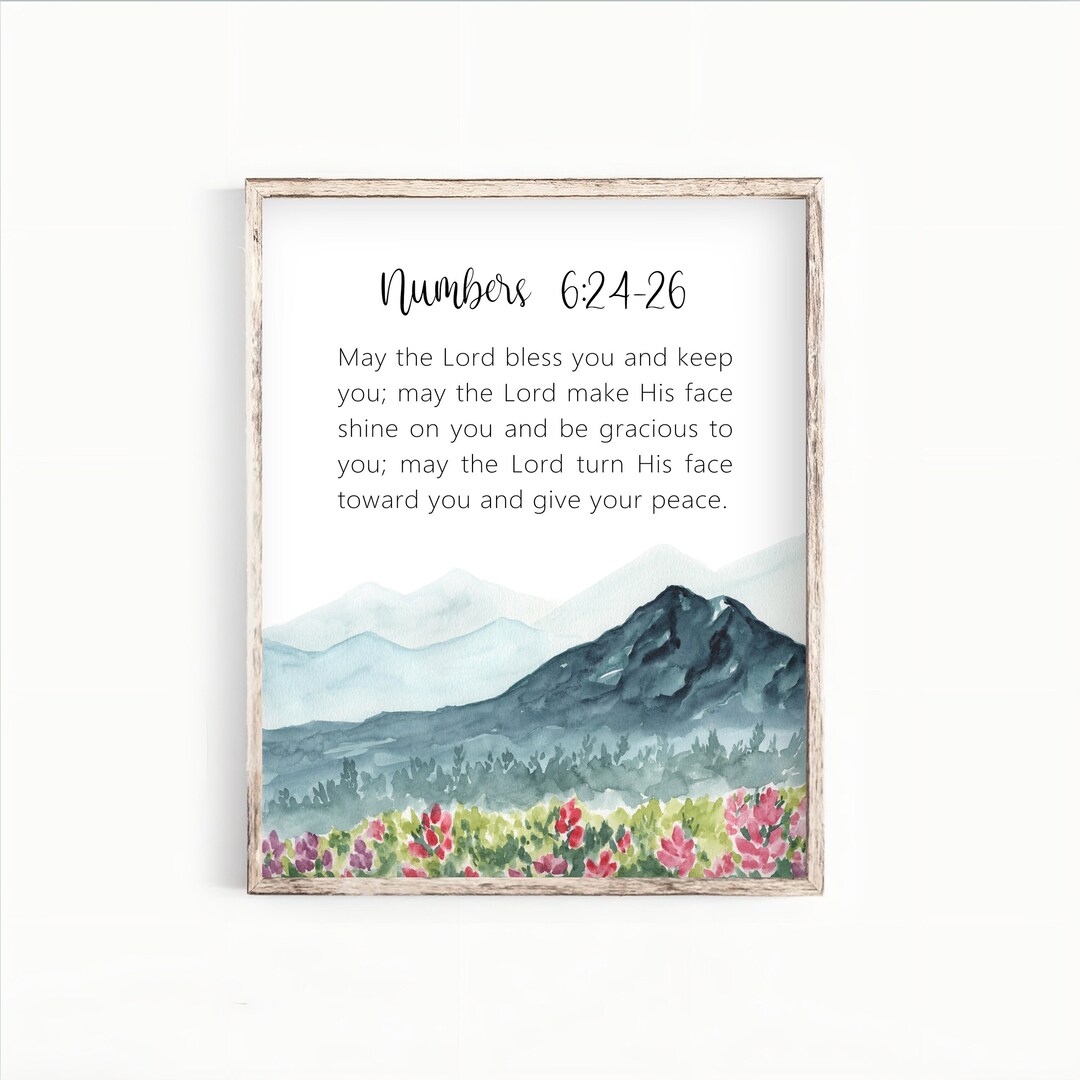 Bible Verse Printable Wall Art Numbers 6:24-26 May the Lord Bless You ...