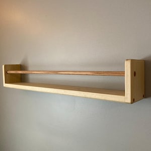 Handmade Bookshelf for Toddler Nursery Shelves Handmade Montessori Gift for Kids Bookshelf with Natural Wood Finish