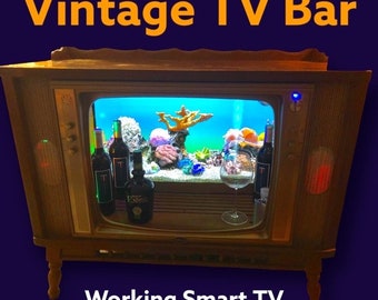 NEW TVs Dropping Soon!!! Retro TV Bar Upcyled Old School Television MCM Bar Barcart Mid-Century Modern TVs Bar Cabinet Accessories Decor