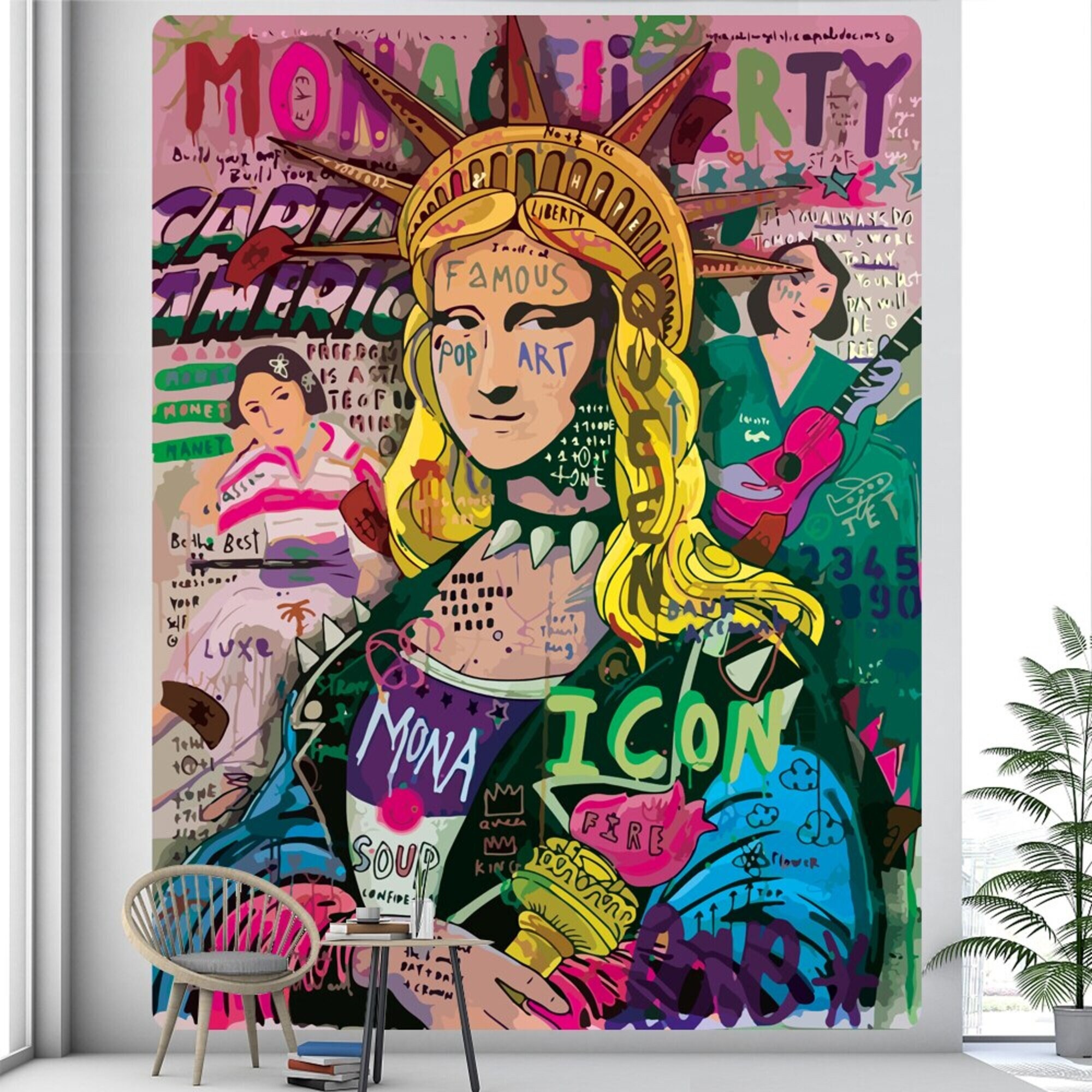 Mona lisa online graffiti tapestry