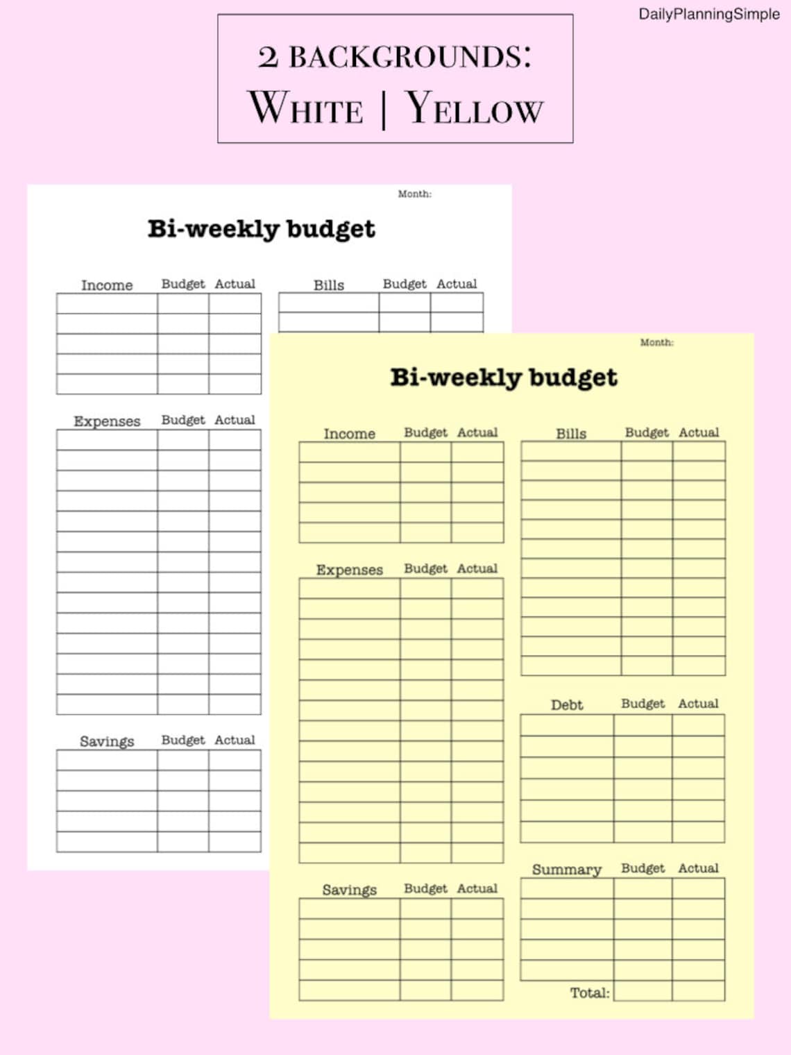 Bi-weekly Budget Planner Printable Finance Planner Budget - Etsy