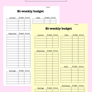Bi-weekly Budget Planner Printable Finance Planner Budget - Etsy