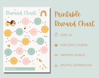 Printable Children's Reward Chart, Cat Theme Motivation for Kids, Home ...