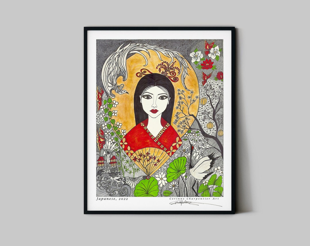 Abstract Red & Gold Wall Art Digital Print by Corinne Etsy