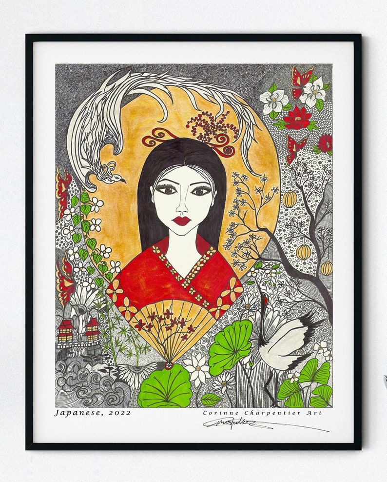 Abstract Red & Gold Wall Art Digital Print by Corinne Etsy