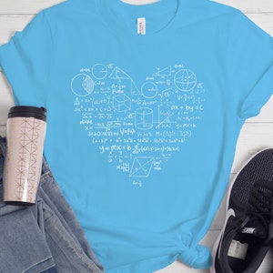 Calculus Math Teacher TShirt, I Heart Math, Math Heart Tee, Math Teacher Gift, Geometry Trigonometry Algebra Physics, Back to School Gift