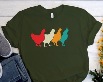 面白い鶏のグラフィックユニセックスTシャツ、鶏好きへのギフト