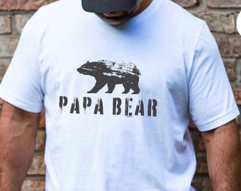 Rustic Papa Bear T-Shirt, Fathers Day Gift