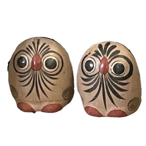 Tonala Pottery Owls: Mexican Folk Art Decor, Handmade Souvenir