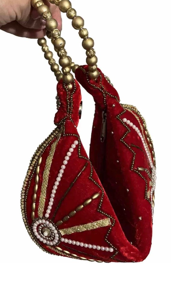Fortune Cookie Potli Bag Women's 6.5 in Red New wi