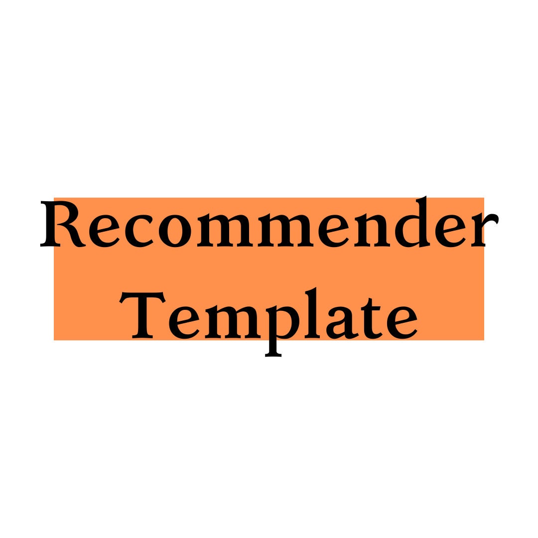 Letter Of Recommendation Template For Grad Applications From Etsy
