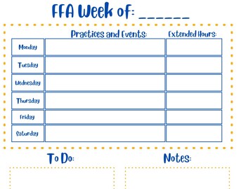 Planificador semanal de la FFA
