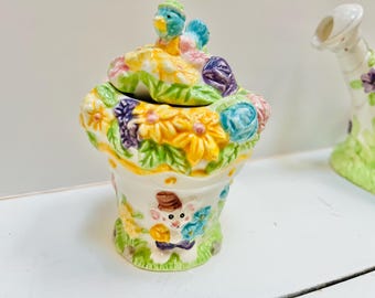 Vintage Miniature Garden Tea Set: 90s Floral Party Decor (DEFECTS