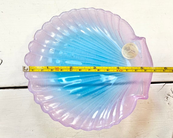 Vintage Sea Shell Glass Ombre Colored Dish Soap T… - image 9