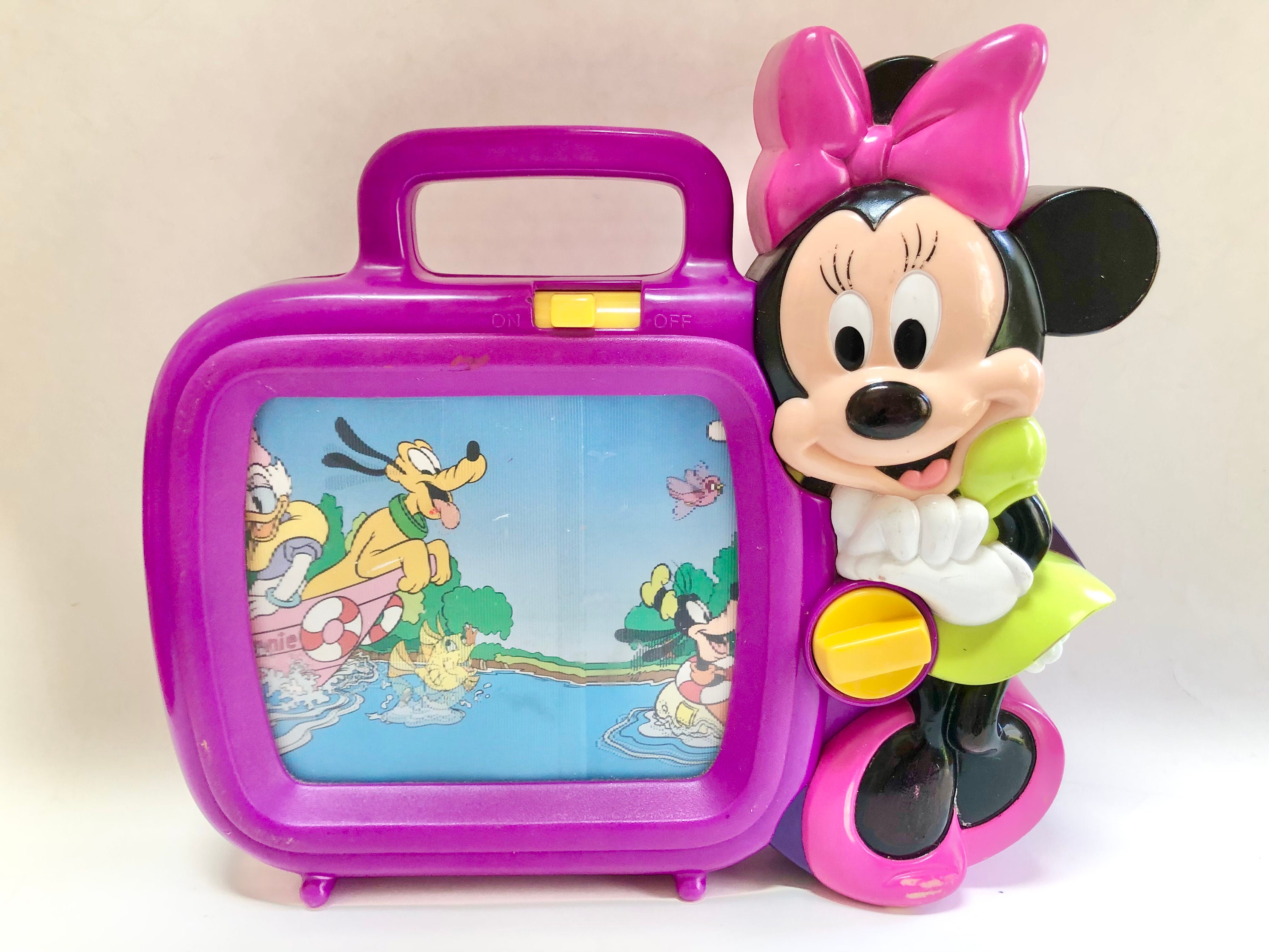Disney Minnie Mouse Wind-up Scrolling TV Toy Vintage Television  display picture 1
