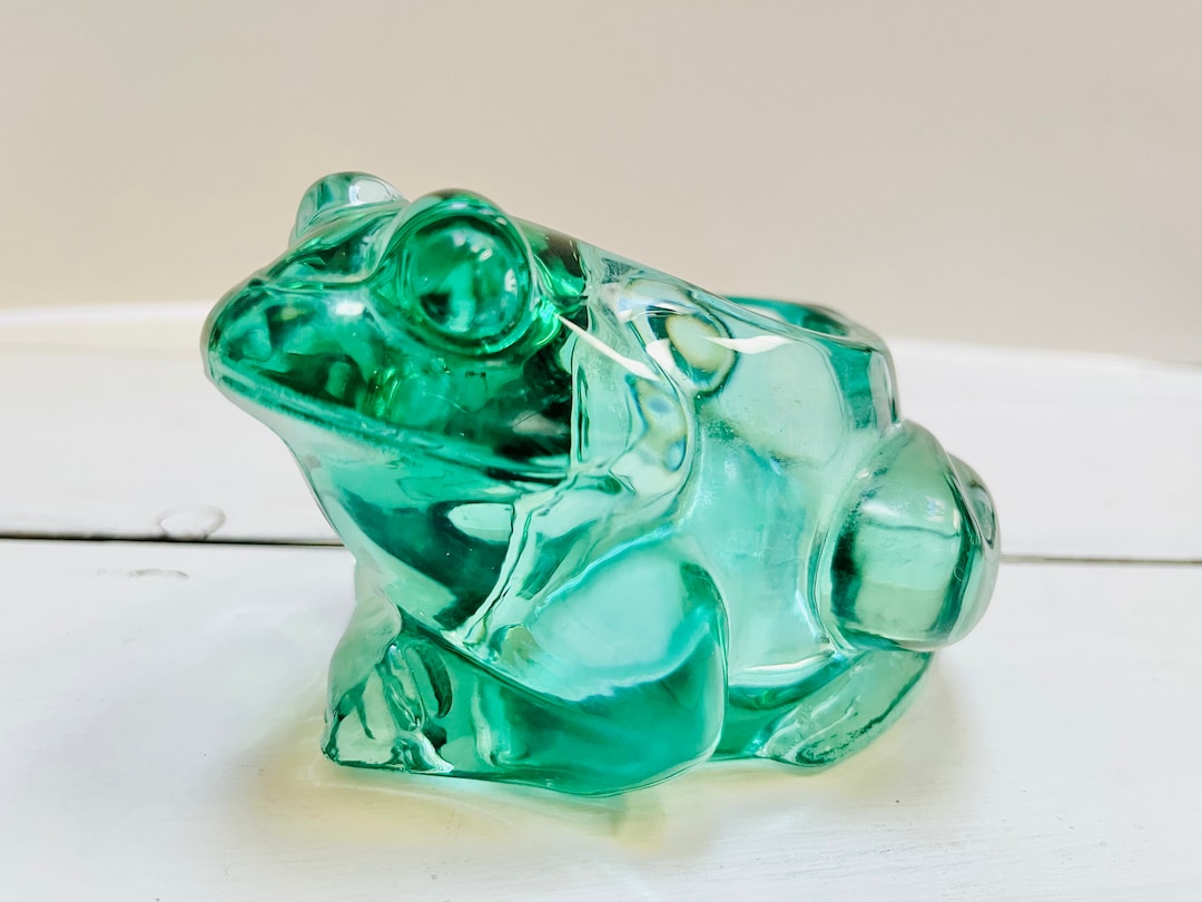 Transparent Green Glass Frog Shaped Candle Holder Votive Tea Light 5