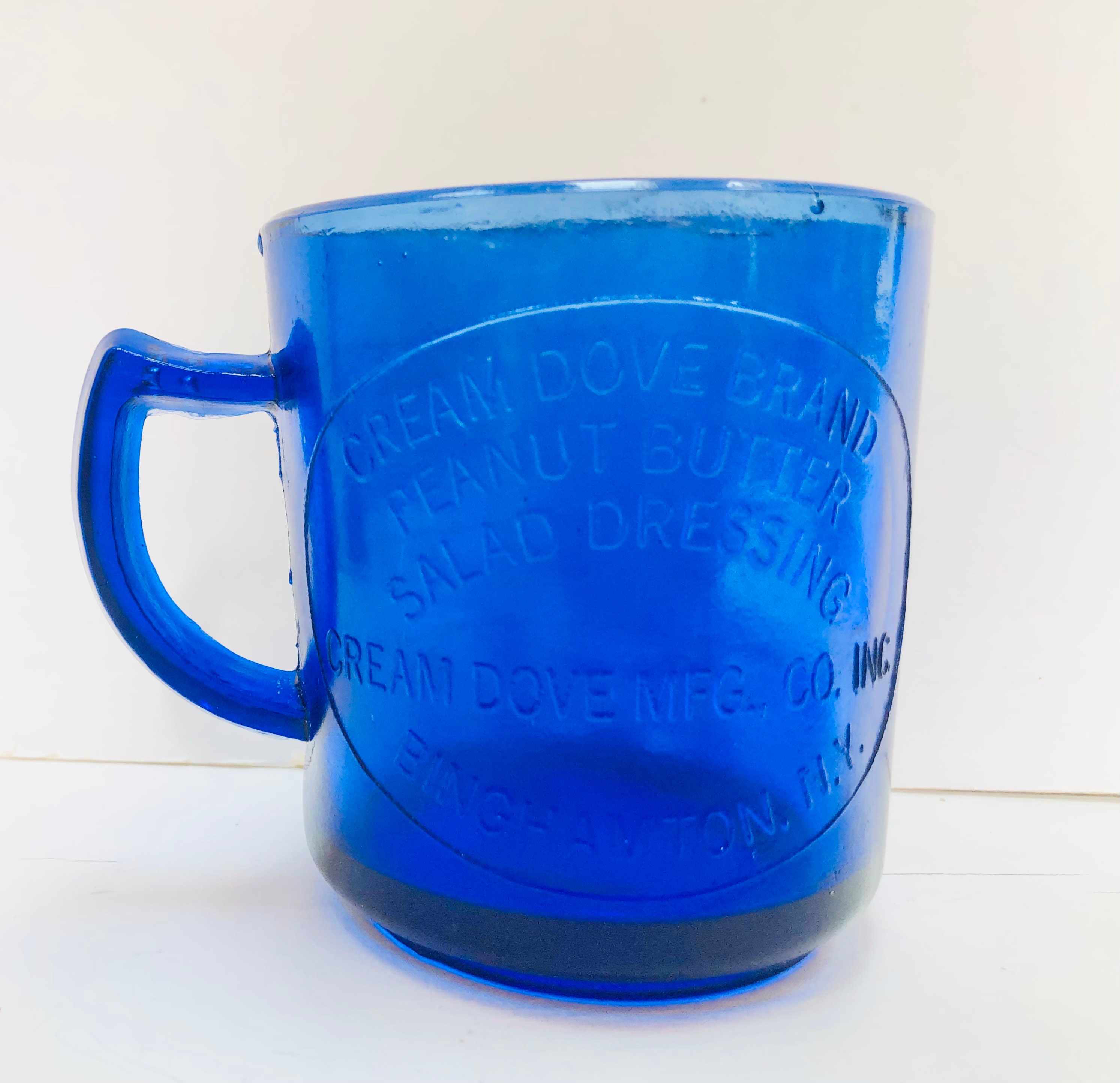 Home-X cobalt-Blue Measuring Cup, Vintage Kitchen Accessories (16oz) 6 L x 4 3/4 W x 3 1/2 H