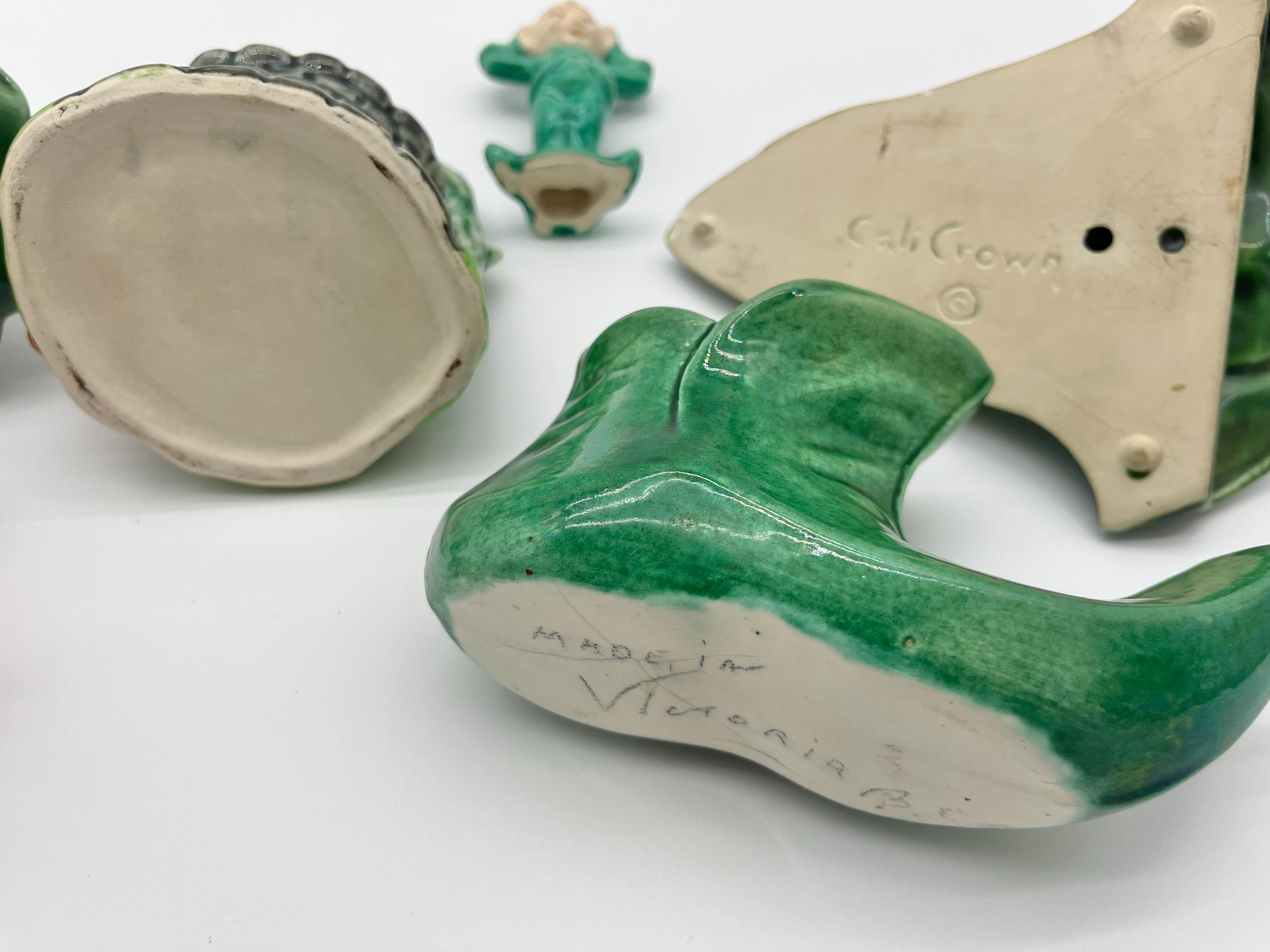 ヴィンテージ ピクシーエルフ フィギュア：陶器製妖精の庭セット