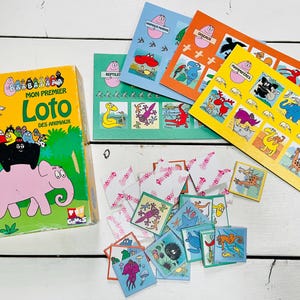 Barbapapa Game Mon Premier Loto Des Animaux French Animals Learning Games 2006 Enfants Tout-petits Rare vintage Memory Board Jouet Éducatif