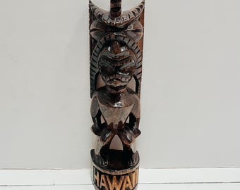 Vintage Hawaiian Tiki Wood Carving: 12