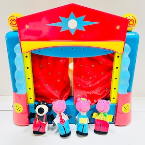 The Three Little Pigs Puppet Finger Puppets Table Top Theatre Theater Playset Kids Toy Show Toys  Time Curtains Red Wold Fabric Foldi