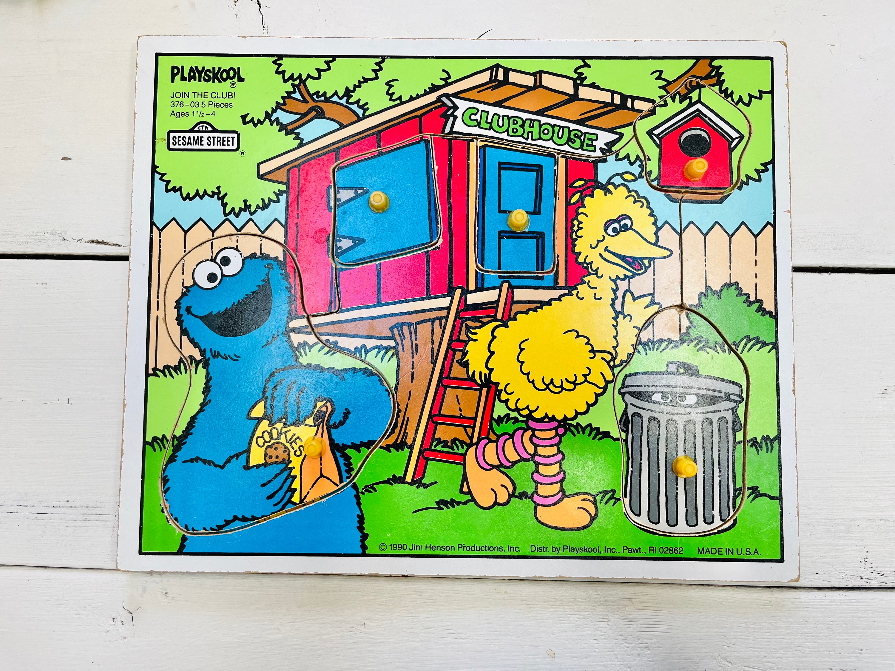 Vintage 1990 Sesame Street Puzzle: Cookie Monster Clubhouse