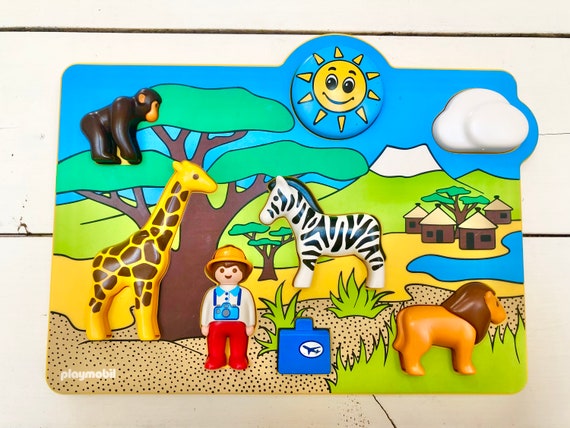 Rare PLAYMOBIL 123 Safari Animals Zoo 3D 6745 Puzzle-n-play 2008 Figures 